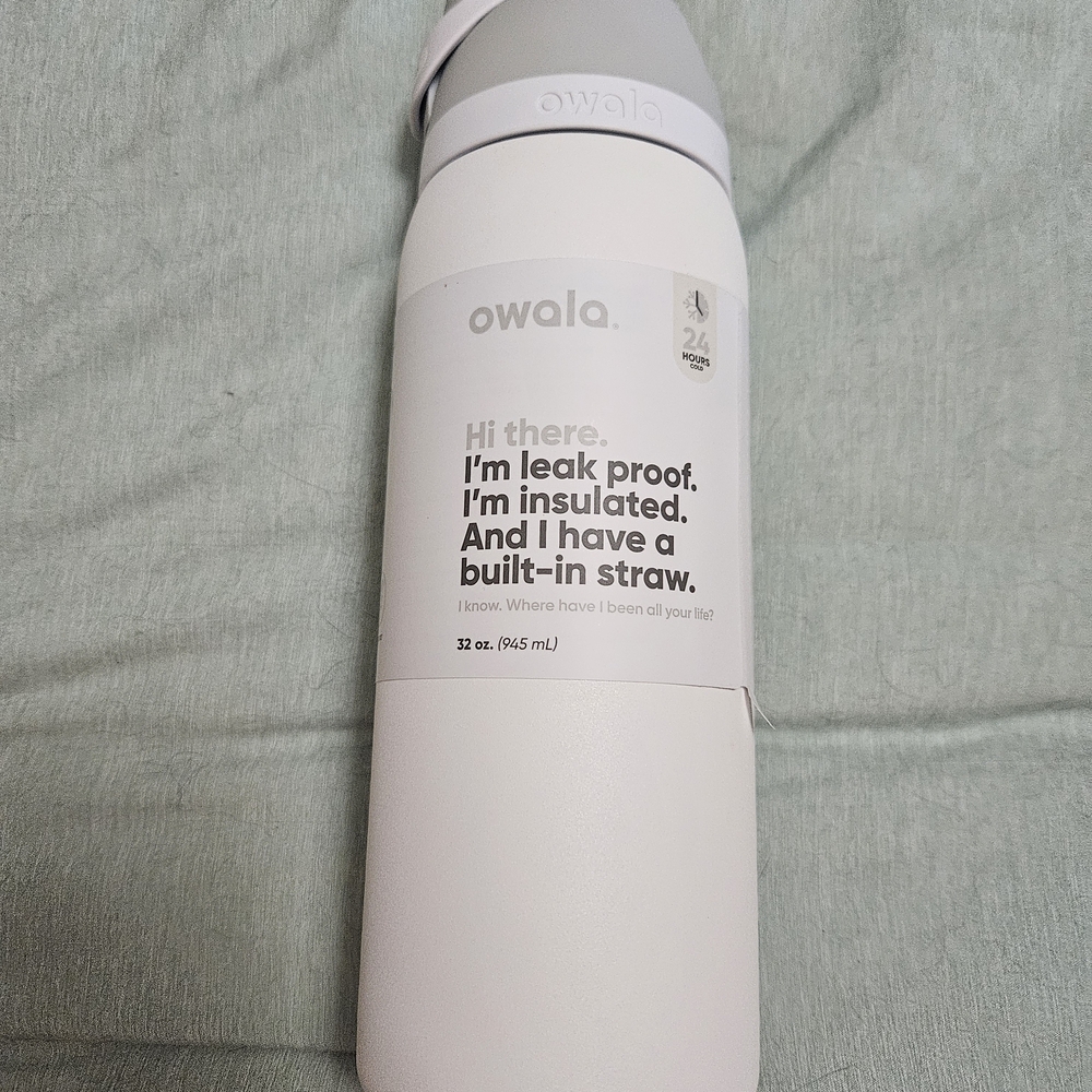 owala 32 oz Insulated Bottle - Light Pink/White